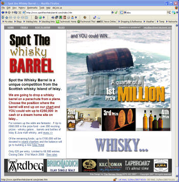 Screenshot of the Spot the Barrel Homepage