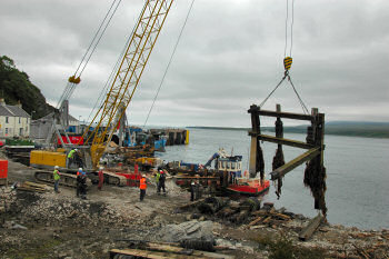Picture of demolition work at an old pier