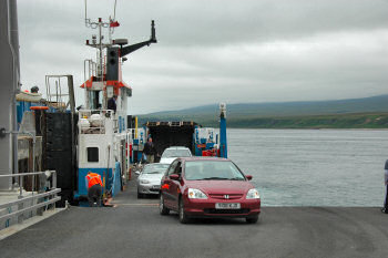 Picture of a small ferry at a big linkspan
