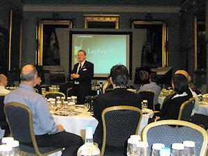 Picture of Robert Hicks presenting the Laphroaig Masterclass