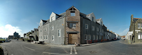 Panoramic picture of an under construction hotel building