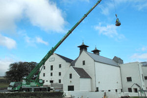 Picture of a large crane at a distillery