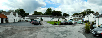 Picture of a large square with whitewashed buildings, Islay House Square near Bridgend