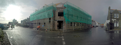 Picture of a panoramic view over a hotel building under construction