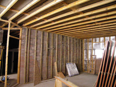 Picture of a room with building work under way