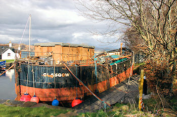 Picture of the stern of a puffer under restoration