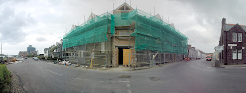 Picture of a panoramic view of an under construction hotel