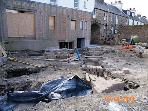 Picture of the foundations for an extension at an under construction hotel