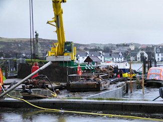 Picture of repair work at a harbour pier