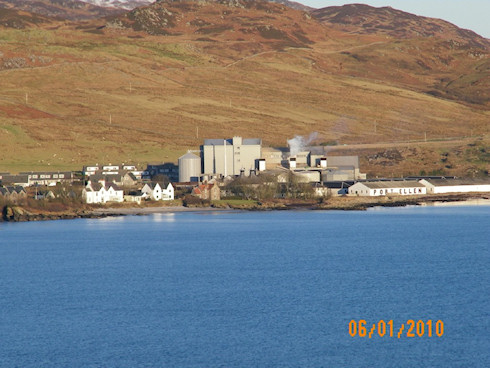 Picture of a maltings for whisky distilleries, seen from high up