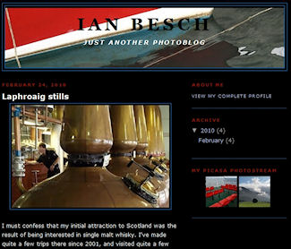 Screenshot of the top of Ian's photoblog