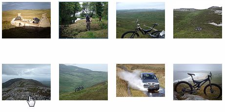 Screenshot of a picture set on Flickr, mainly of hills