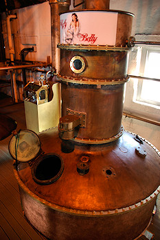 Picture of the Ugly Betty still at Bruichladdich distillery on Islay
