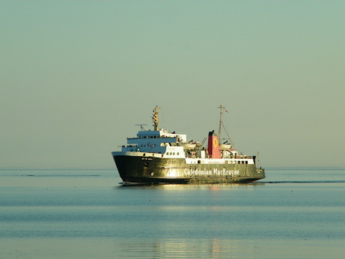 Picture of a Calmac ferry in some beautiful evening light