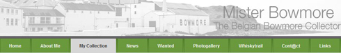 Screenshot of the Bowmore Collector header and menu