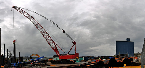 Panoramic picture of a building site
