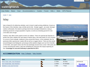 Small screenshot of the walkhighlands page for Islay