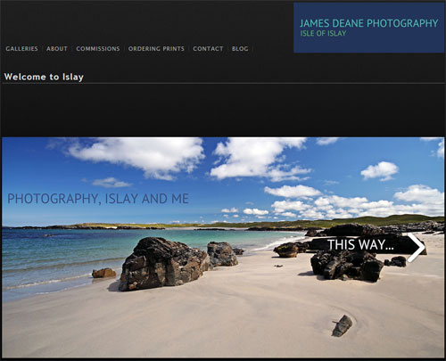 Screenshot of James Deanes Photography website