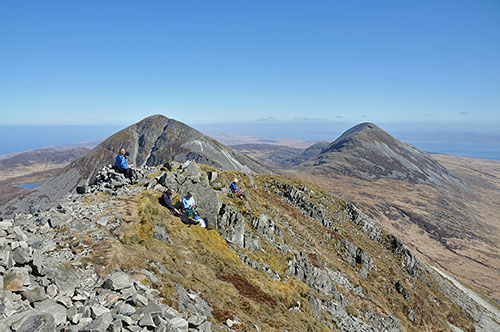 Picture of some walkers on the summit of Beinn a'Chaolais