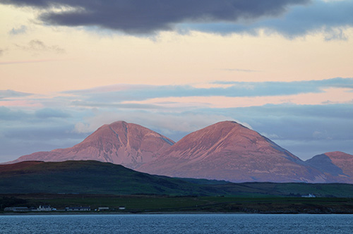 Picture of the Paps of Jura in the evening light
