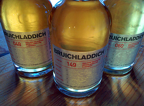 Picture of three whisky sample bottles