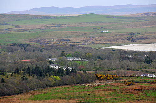 Picture of various houses and buildings surrounded by woodlands